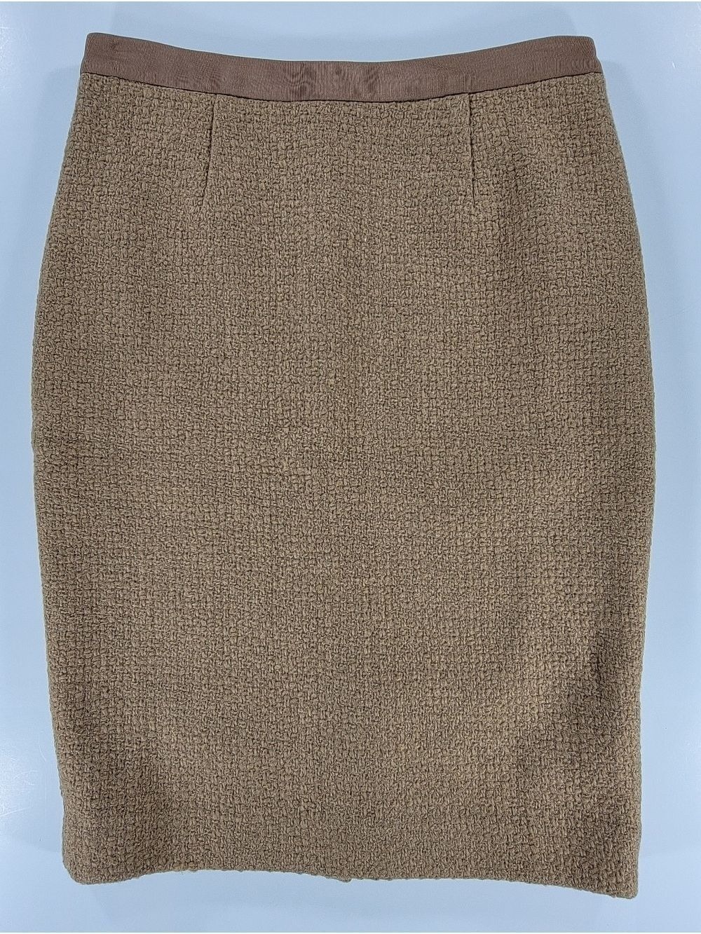 BODEN Wool Blend Straight Pencil Skirt Womens 4 Regular Woven Beige Tan
